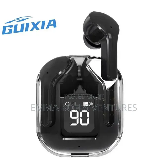 Wireless Bluetooth 5.3 In Ear Transparent Earphones - Black