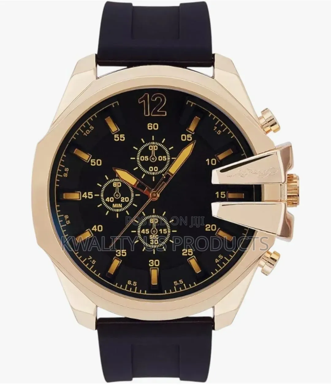 Ed Hardy Men's Gold-Tone Wrist Watch With Silicone Strap