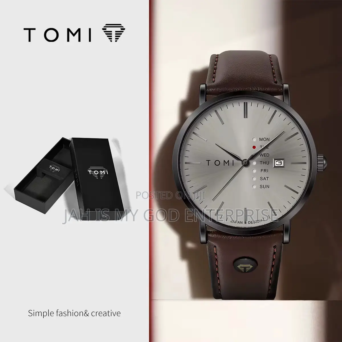 Tomi T019 Luxury Business Watch-Coffee Ash