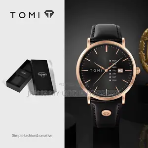 Tomi Luxury Business Men Watch- Rose Gold Black