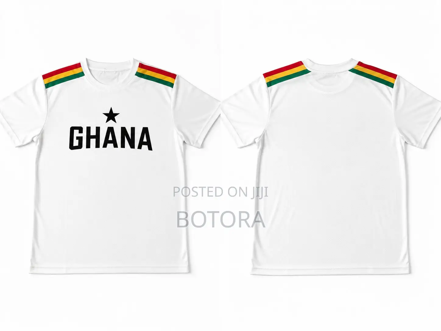 Ghana-Themed Soccer Jersey Short-Sleeve Top With Star and Letter