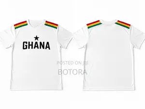 Ghana-Themed Soccer Jersey Short-Sleeve Top With Star and Letter