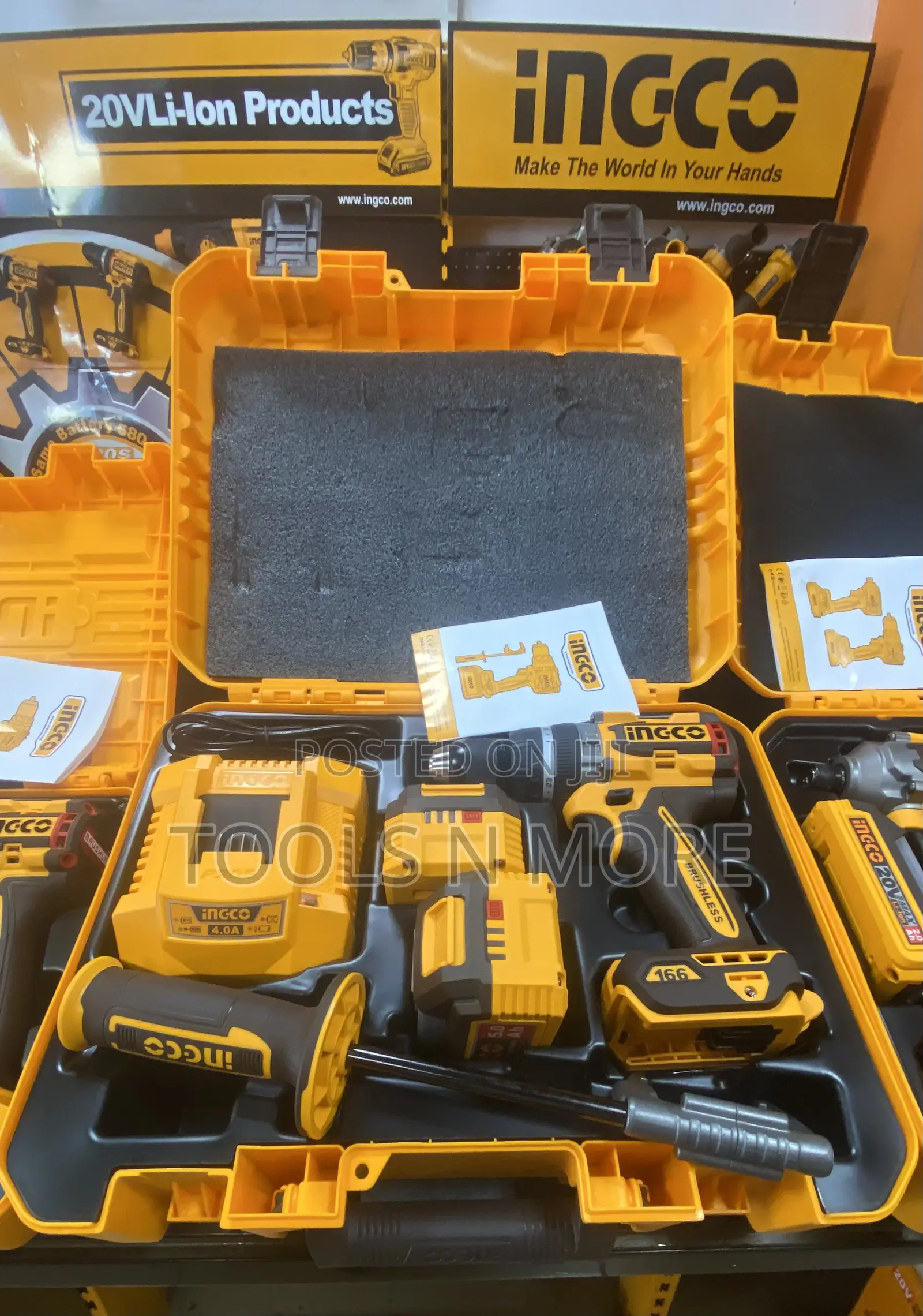Ingco 166nm Compact Brushless Cordless Impact Drill 20v