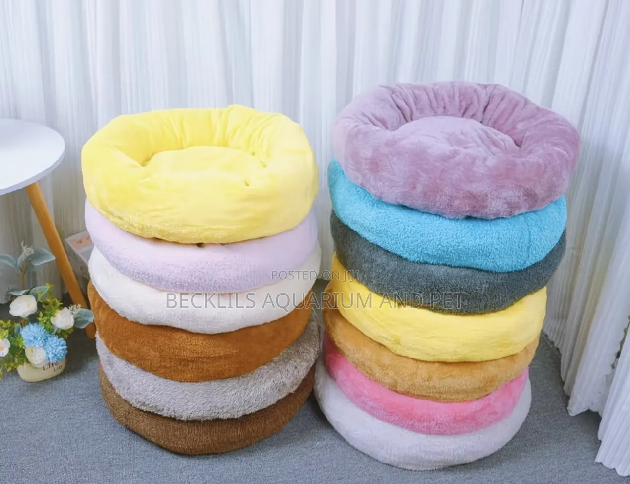 Fluffy Round Dog And Cat Bed