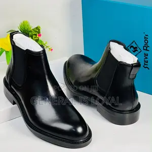 Steve Riots Black Men’S Leather Chelsea Boot