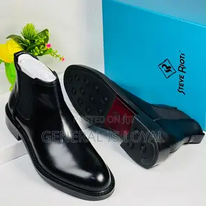 Steve Riots Black Men’S Leather Chelsea Boot
