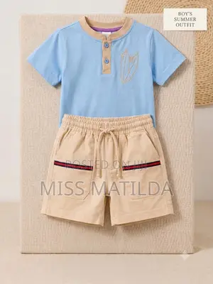 Casual Daily-Wear 2-Piece Shorts Set for Toddler Boys