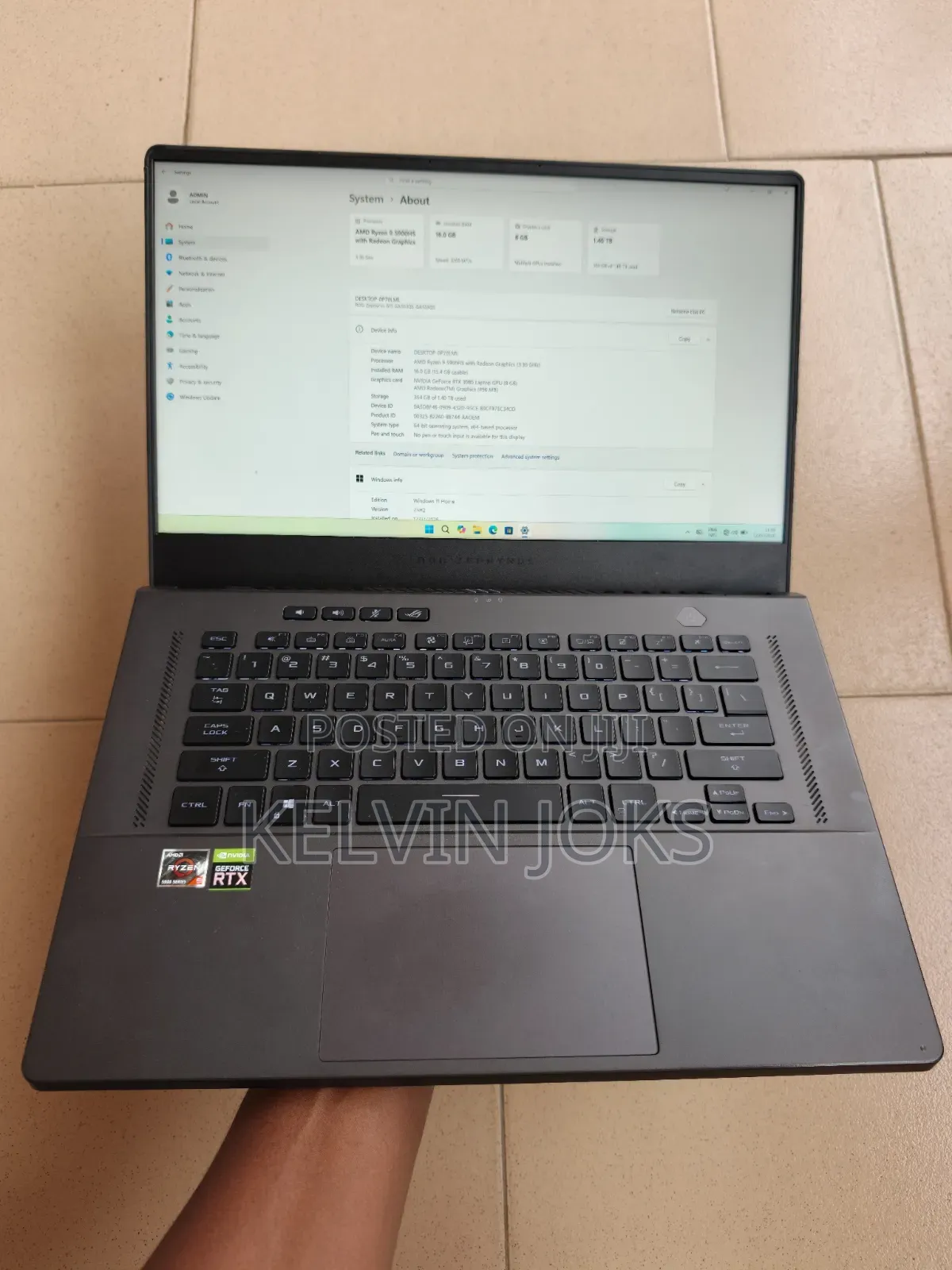 Laptop Asus ROG Zephyrus G15 GA503QR 16GB AMD Ryzen 9 SSD 1.5T