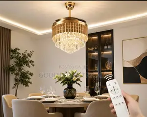 Chanderlier Ceiling Fan With Light N Hidden Bluetooth