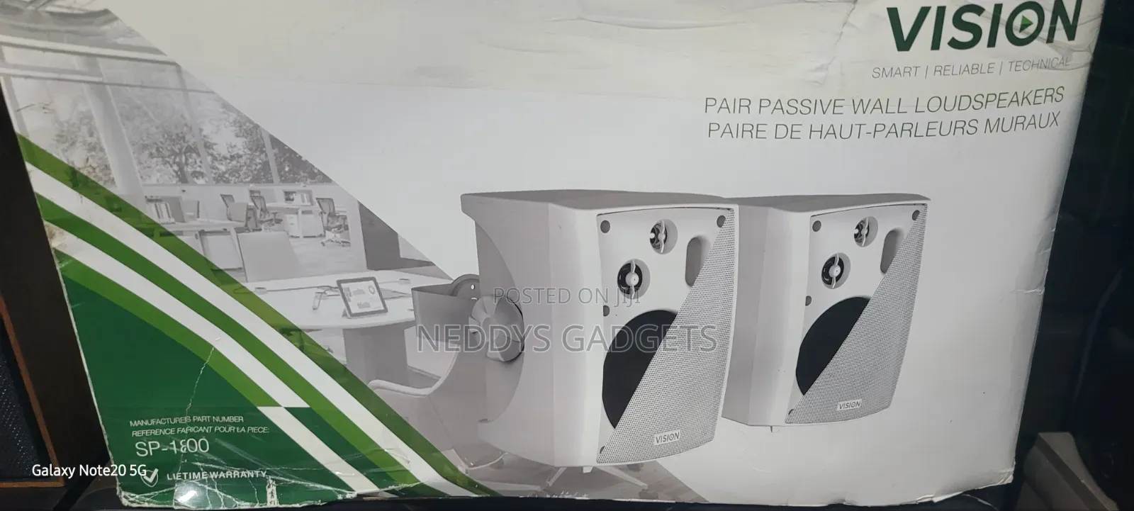 Vision 5.25" Pair White Wall Speakers and Amplifier