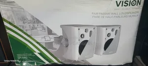 Vision 5.25" Pair White Wall Speakers and Amplifier