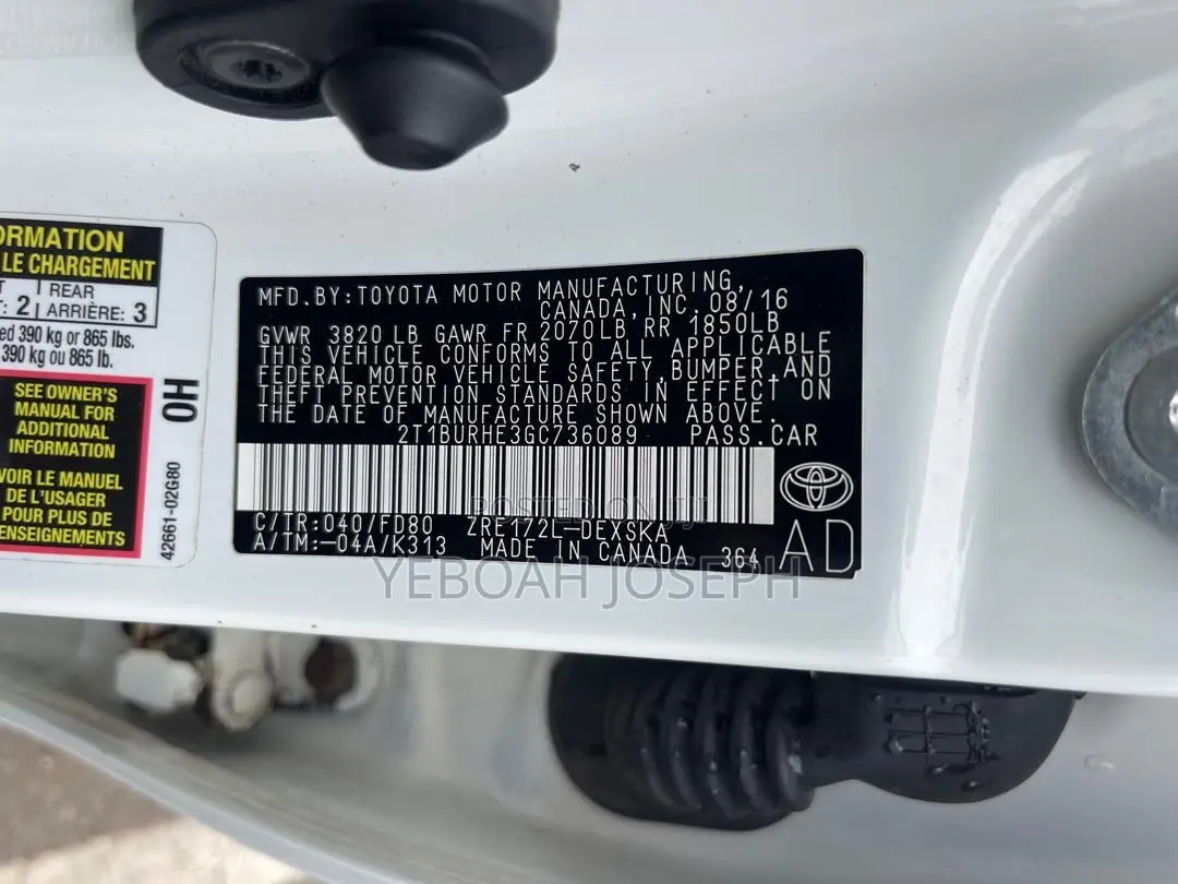 Toyota Corolla S Plus 4dr Sedan (1.8L 4cyl CVT) 2016 White