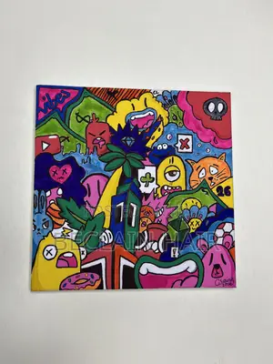 Custom 20x20cm Doodle on Canvas
