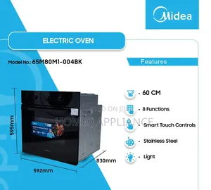 Midea 60cm 65m80m1-004bk Electric Oven Built-in Black
