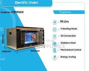 Midea 90cm Built-in Electric Oven - Stainless Steel (93m90d0)