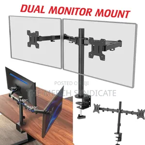 Fully Adjustable Dual Monitor Screen Mount Stand - Office Gaming Work