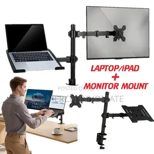 Laptop/Tablet/iPad + Monitor Screen Mount Stand - Office Gaming Work