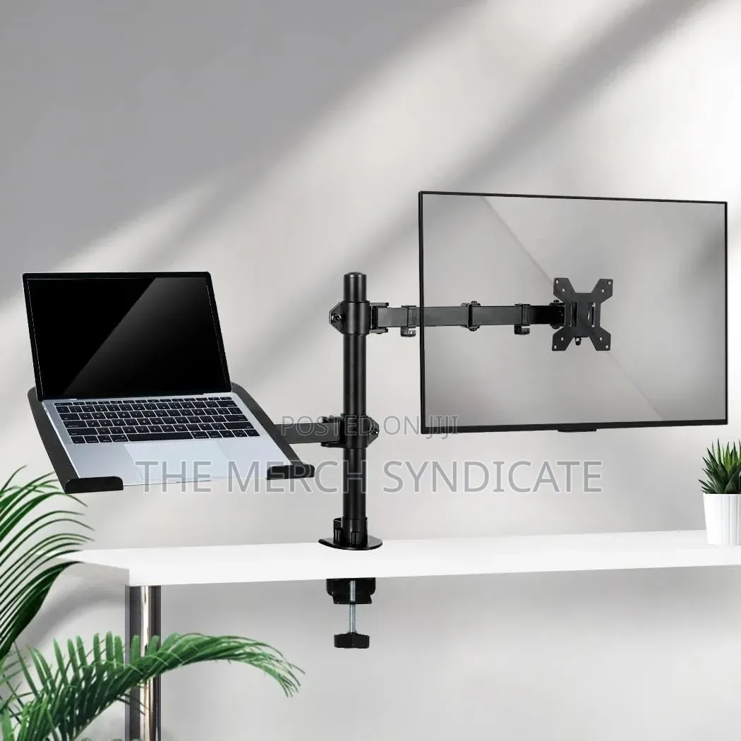 Laptop/Tablet/iPad + Monitor Screen Mount Stand - Office Gaming Work