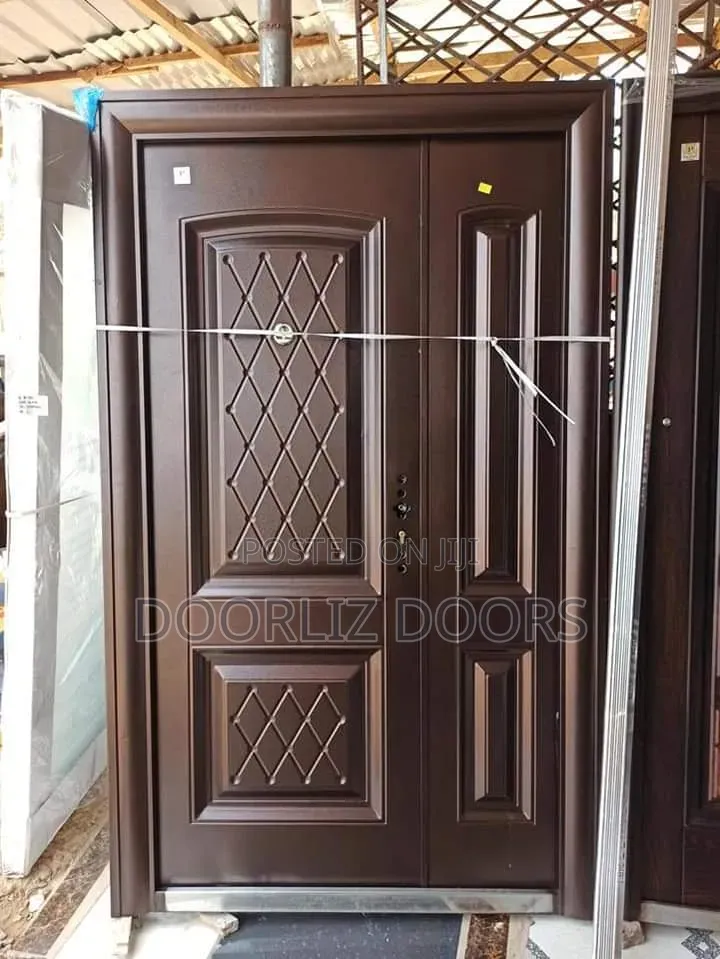 Unique Brown One and Half Security Door With Accessories