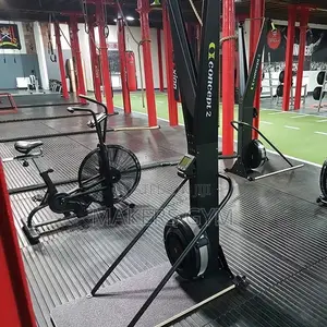 Pro Heavy Duty Large Rubber Gym Black Grooved Mat Commercial Flooring