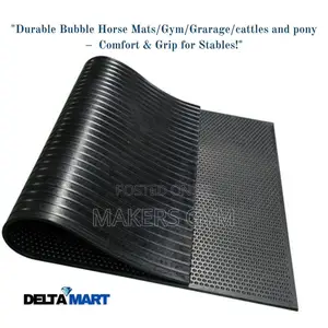 Pro Heavy Duty Large Rubber Gym Black Grooved Mat Commercial Flooring