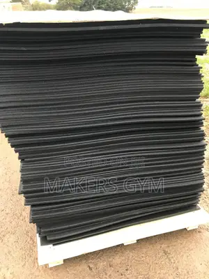 Pro Heavy Duty Large Rubber Gym Black Grooved Mat Commercial Flooring