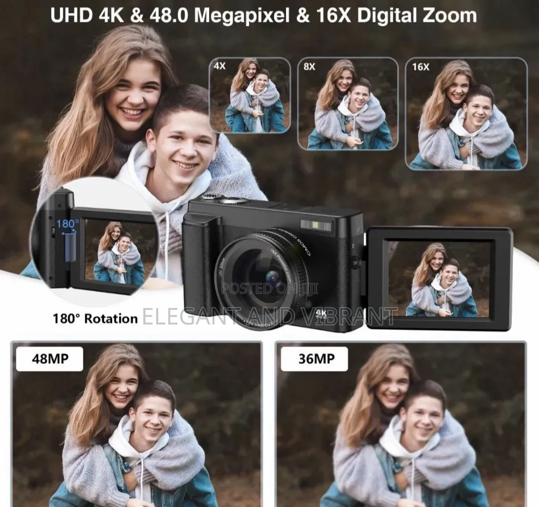 Digital Camera 48MP Ultra HD Resolution16x, Autofocus Vlog DC101