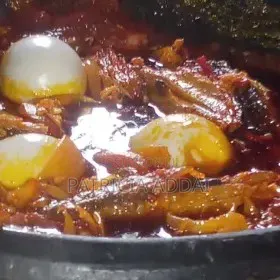 Yam And Plantain With Kontomere Stew