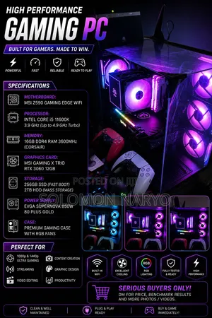 New Desktop Computer 16GB Intel Core i5 SSHD+SSD 2T