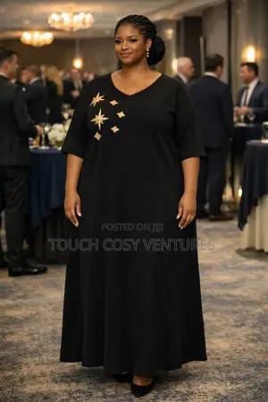 Starry Black Embellished Maxi Dress ( Uk Size 18/3xl)