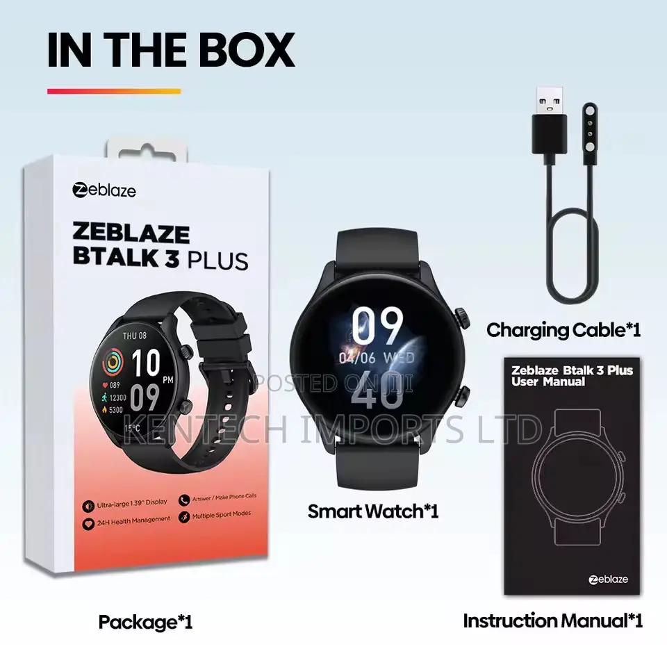 Zeblaze Btalk 3 Plus Voice Calling Smart Watch 1.39'' Large Hd Color D