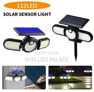 112 Led Outdoor Solar Lights Three Head Lighting Lawn Ground