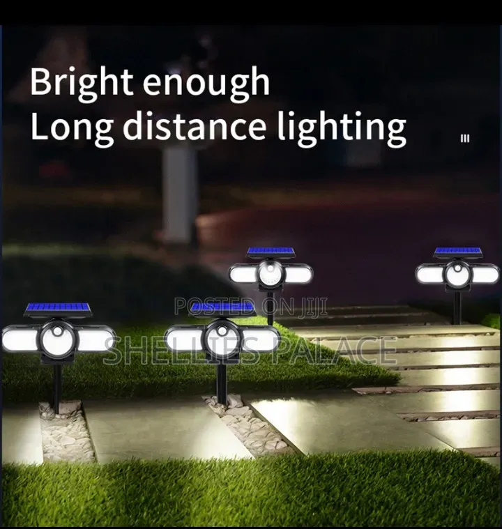112 Led Outdoor Solar Lights Three Head Lighting Lawn Ground