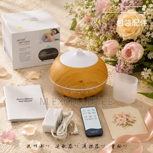 Aroma Diffuser With Remote and Lights - Wooden Humdifier