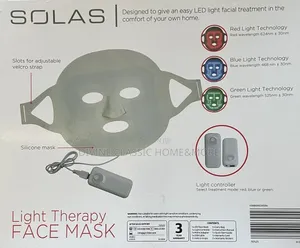 Solas Led Light Therapy Face Mask Wireless Silicone Green Blue Red
