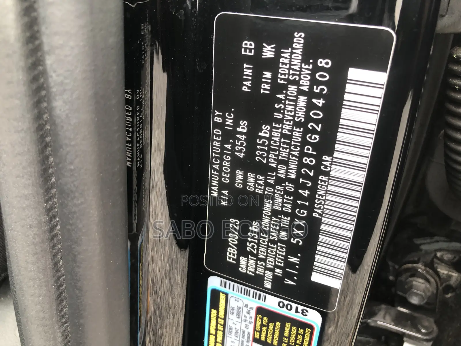 Kia K5 LXS 2023 Black