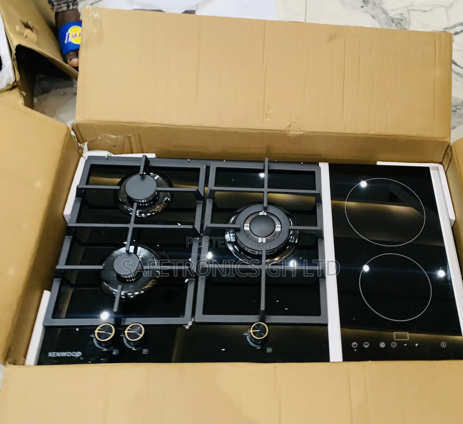 Get Perfect Sleek Black Kenwood 3 Gas + 2 Electric Cooker / Hob