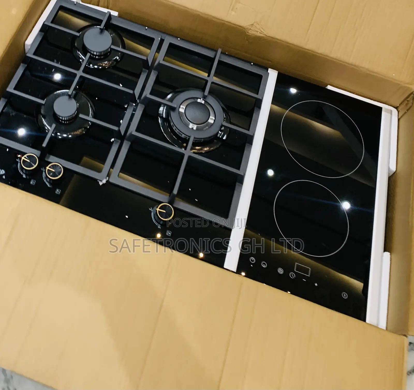 Get Perfect Sleek Black Kenwood 3 Gas + 2 Electric Cooker / Hob