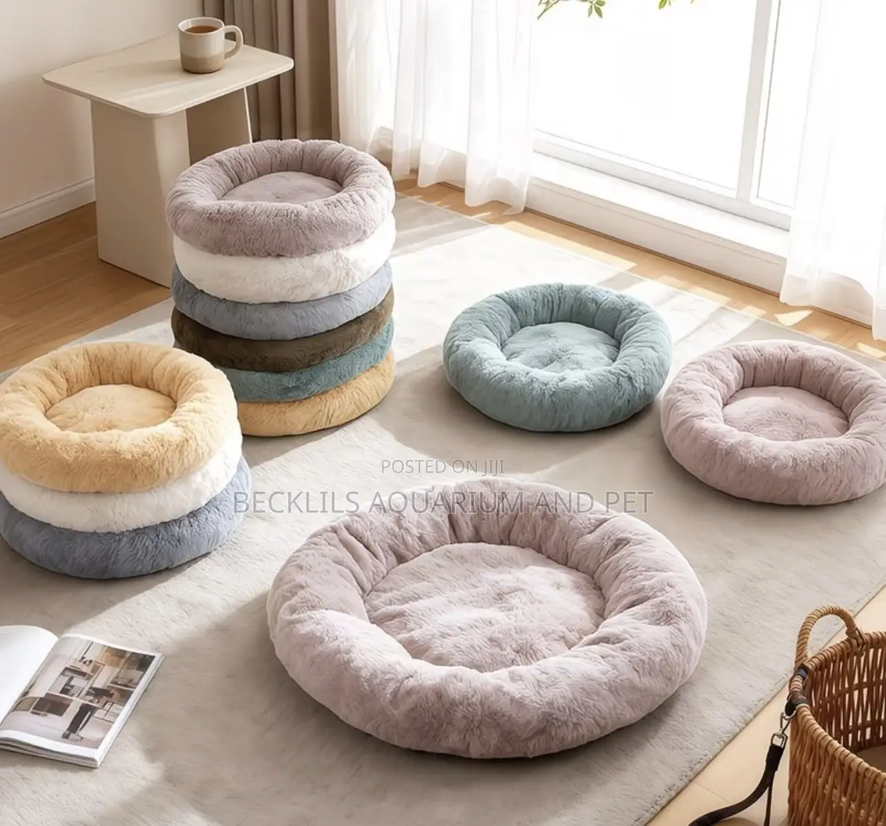 Fluffy Round Dog And Cat Bed