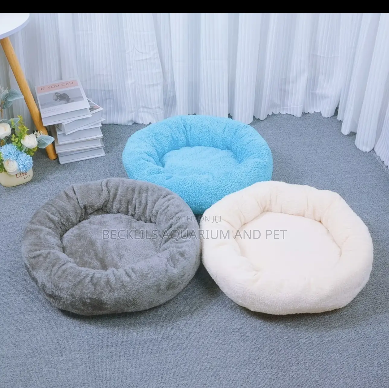 Fluffy Round Dog And Cat Bed