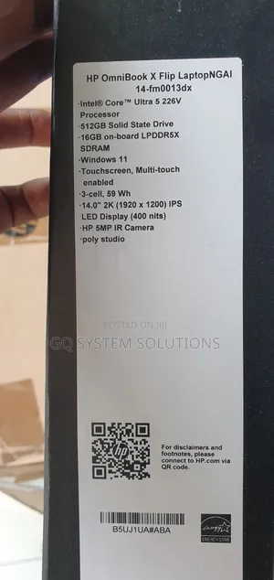 New Laptop HP OmniBook X Flip 14" 16GB Intel Core Ultra 5 SSD 512GB