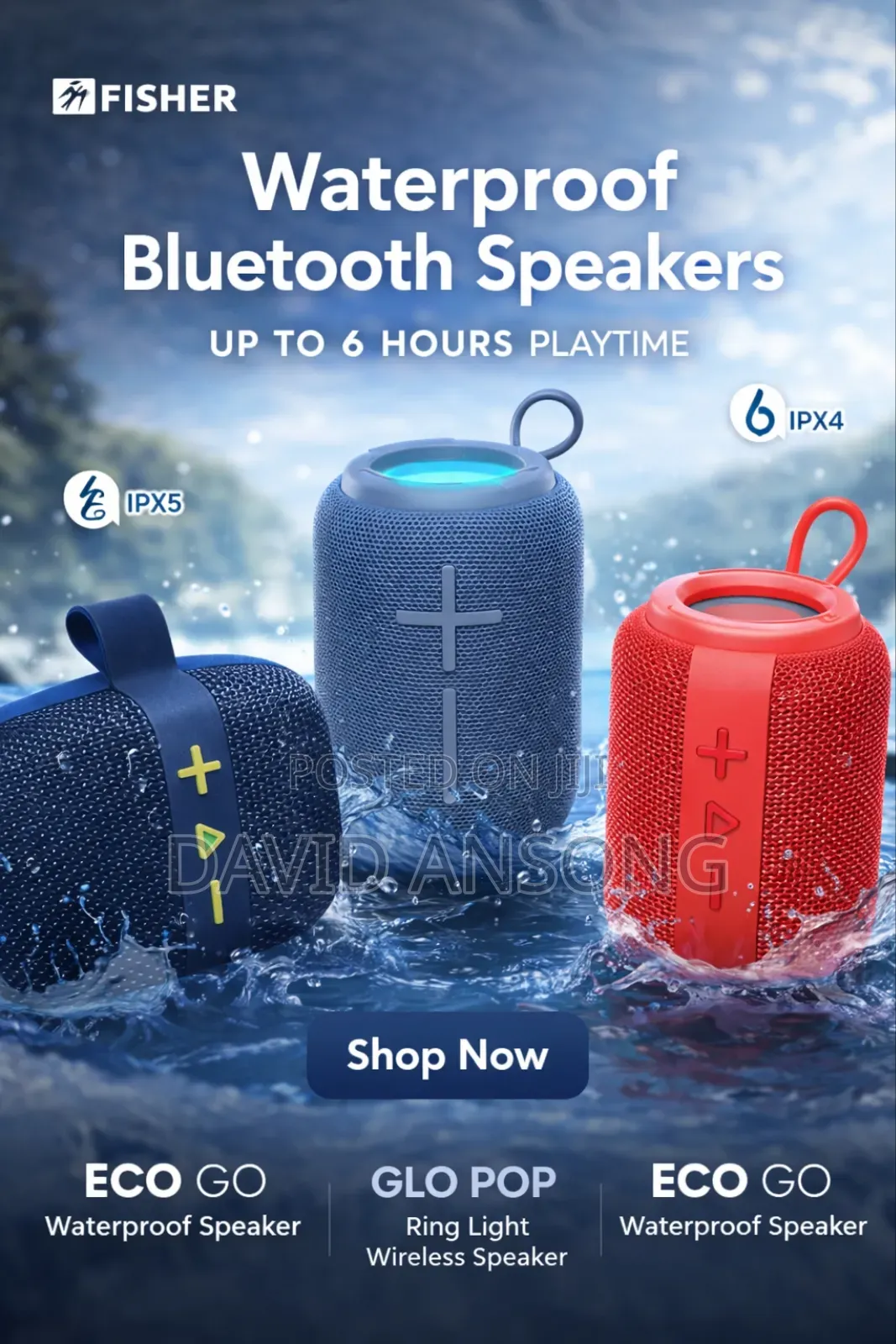 Fisher Waterproof Bluetooth Speakers