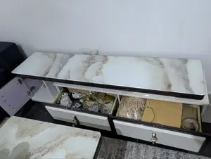 Premium Glass Top Adjustable TV Console