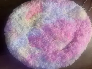 Multicolored Large Round Dog Bed