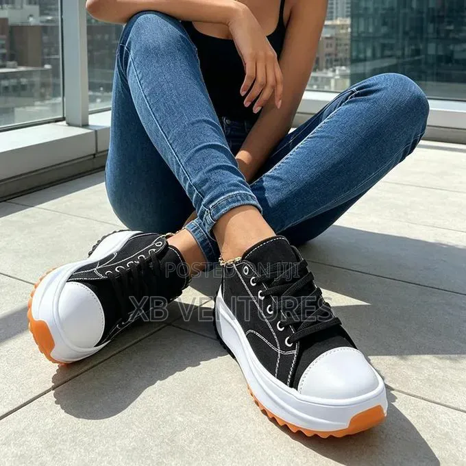 Low-Top Single Thick-Soled Women Canvas