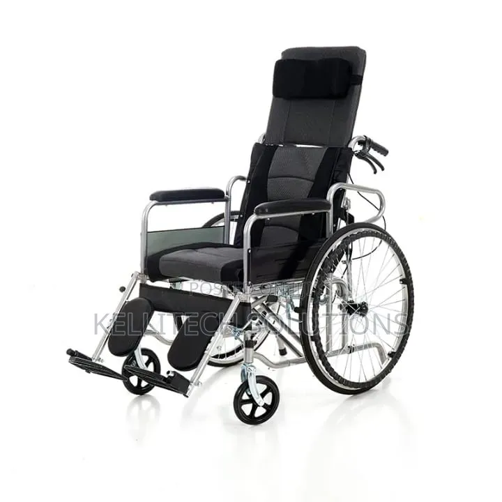 Foldable Reclining Adjustable Wheelchair With Commode