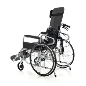 Foldable Reclining Adjustable Wheelchair With Commode