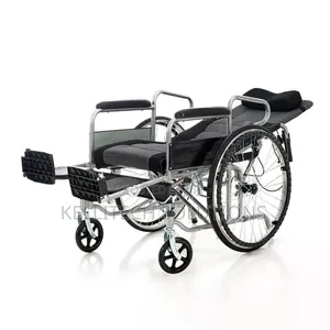 Foldable Reclining Adjustable Wheelchair With Commode