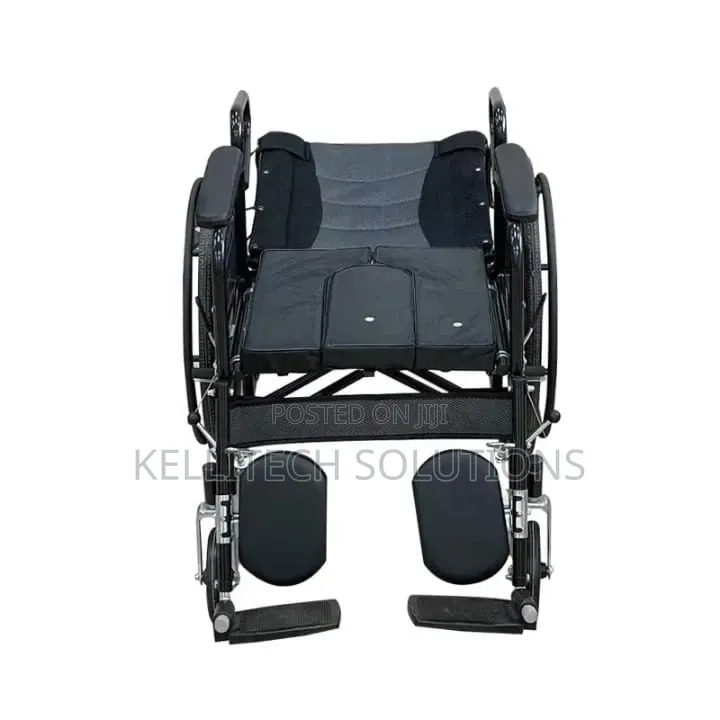 Foldable Reclining Adjustable Wheelchair With Commode