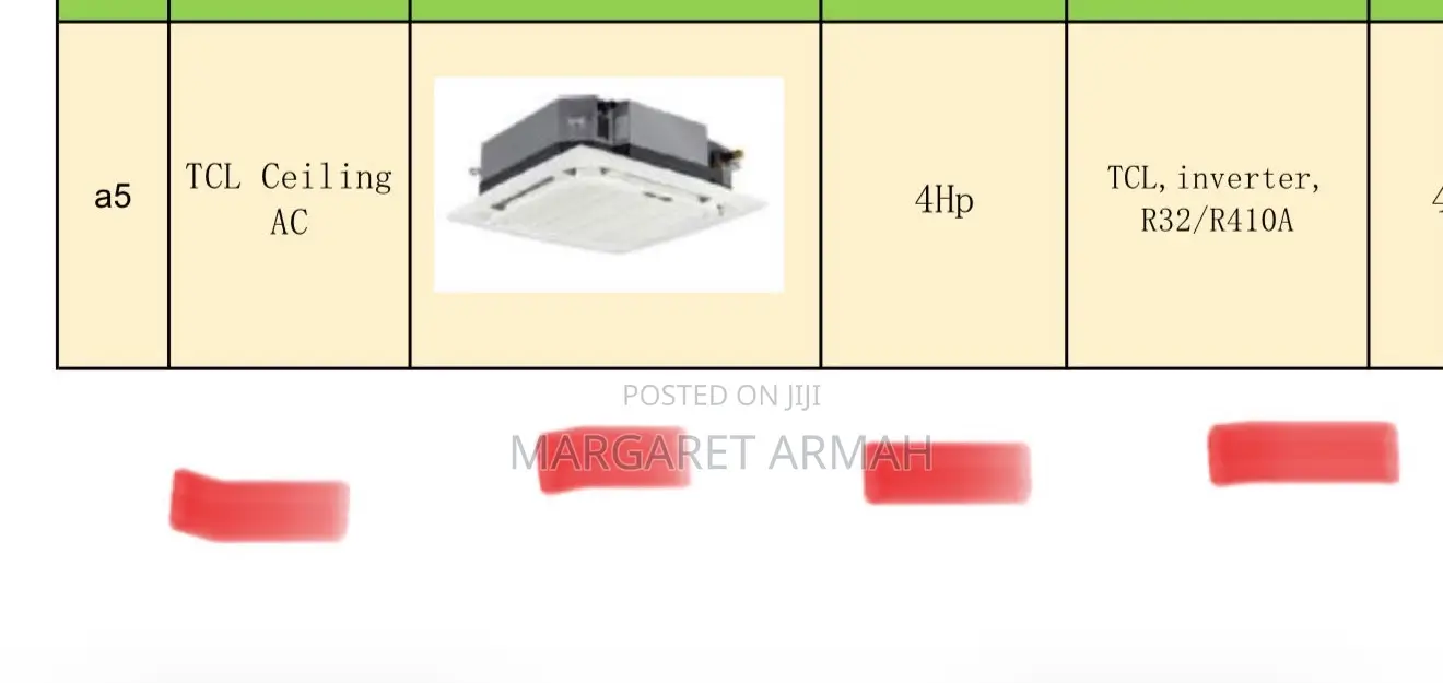 4hp Ceiling Cassette Tcl Inverter Aircondition